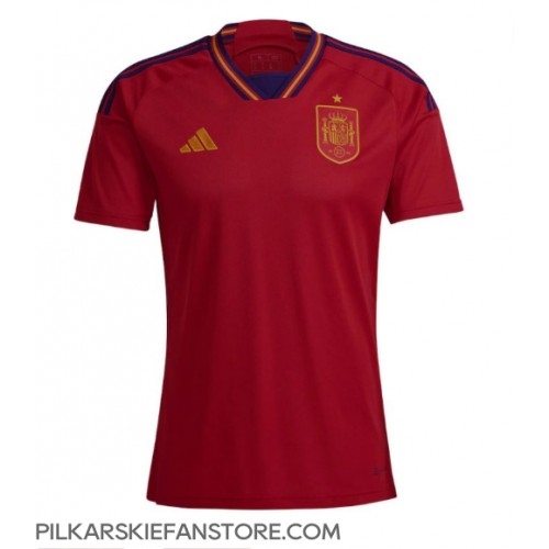 Tanie Strój piłkarski Hiszpania Koszulka Podstawowej MŚ 2022 Krótkie Rękawy